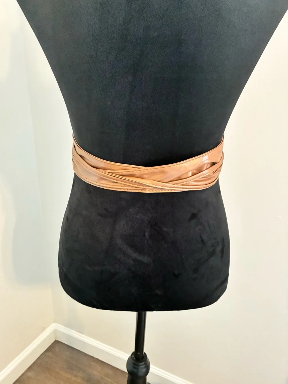 Tan Faux Leather Wrap Belt
